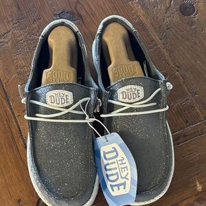 Hey Dude Sparkling Silver Loafers